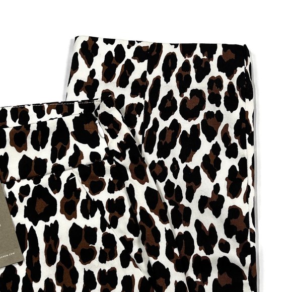 J Crew Remi Pants Womens 4 Leopard Print New Side Zip Pockets High Rise - Picture 4 of 11